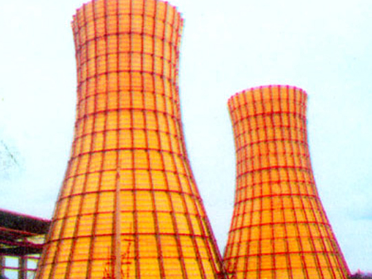 自然通風雙曲線玻璃鋼冷卻塔